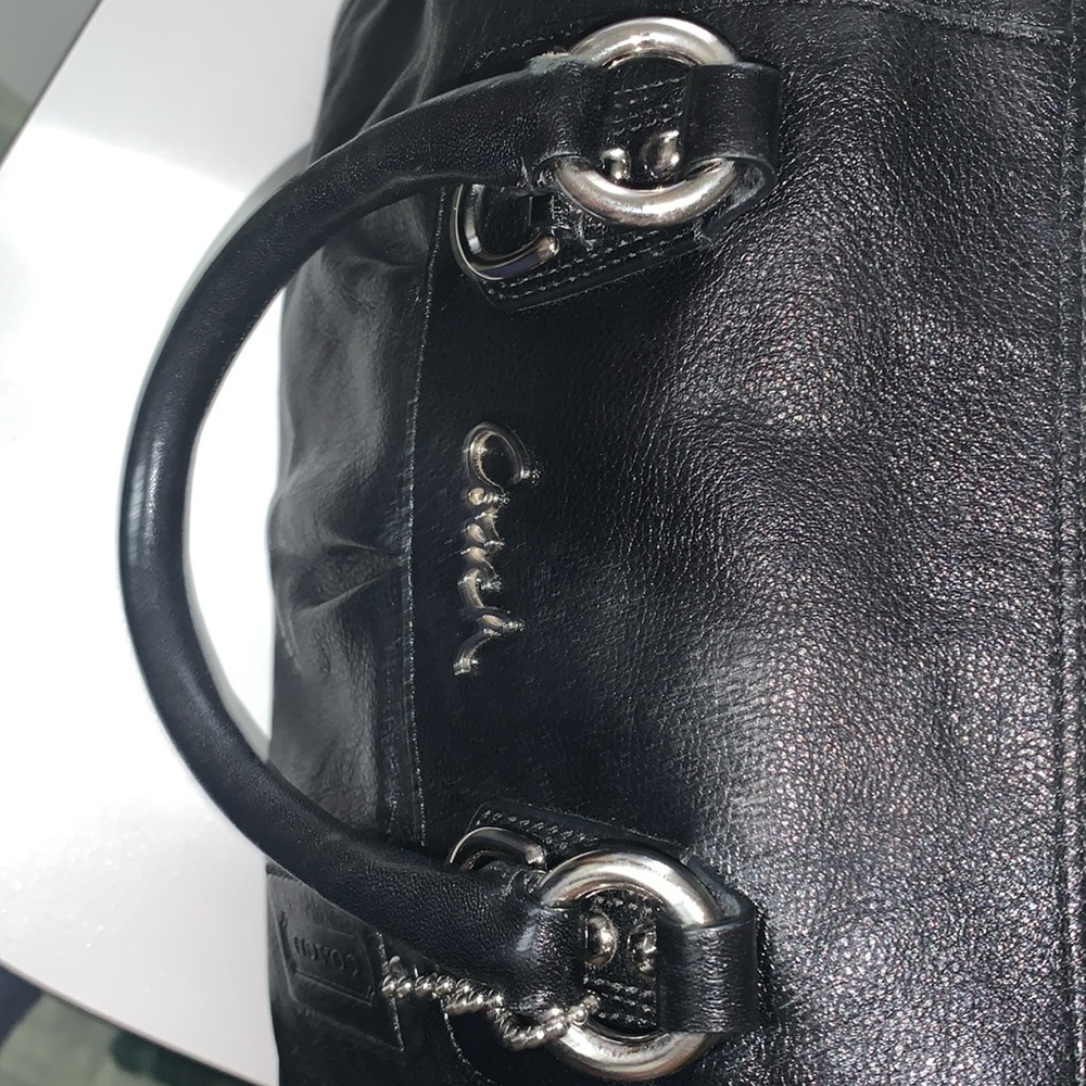 Coach Black Leather Satchel - Picture 10 of 16